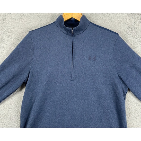 Under Armour Other - Under Armour Cold Gear Mens Pullover‎ Sweatshirt Medium Navy Quarter Zip Loose